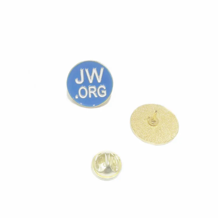 Round Shape JW.ORG Metal Lapel Pins Gold Plated Hard Enamel Badge Pins