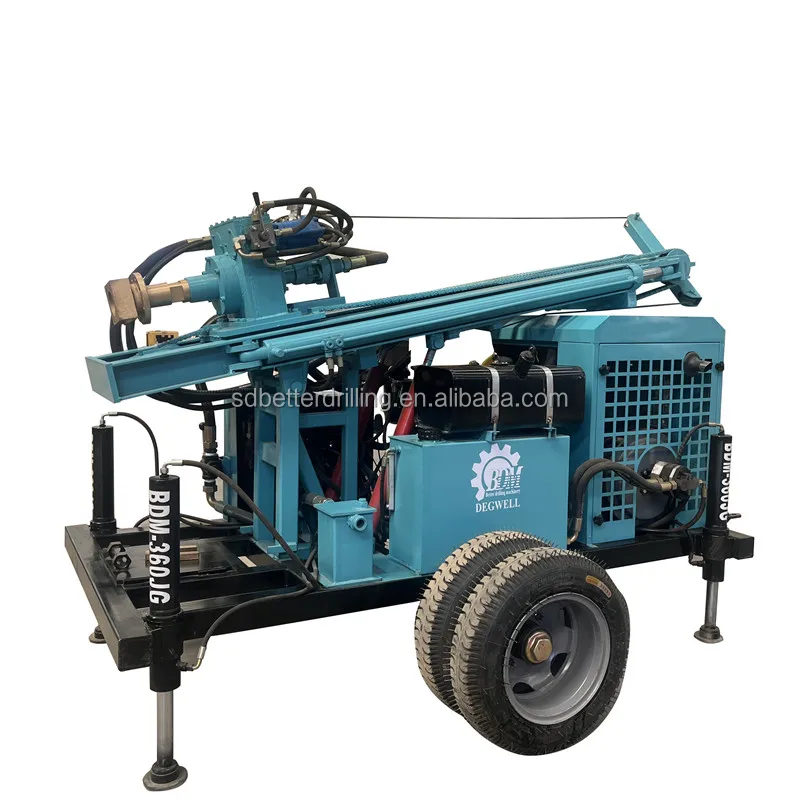 Diesel 200m 300m depth water drilling rig Air down the hole small drilling rig