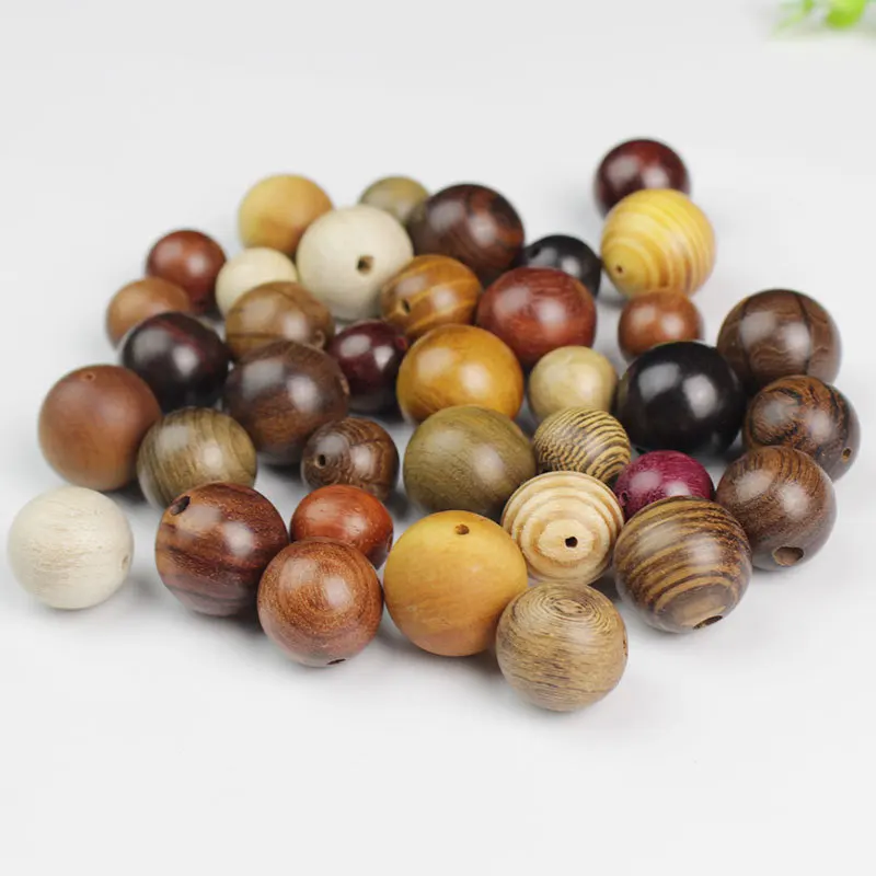 6-20mm Wooden Buddha Beads Natural Sandalwood Rosewood Loose Beads for Jewelry Making