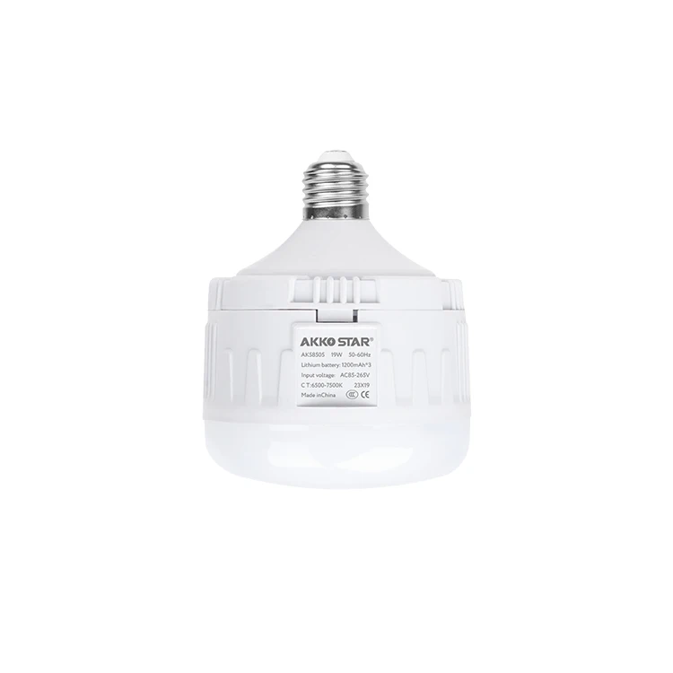 AKKO STAR Высококачественная батарея PBT + PP 6500K AC 85-265V 16W E27 18650 1200mAh * 2 аварийный свет
