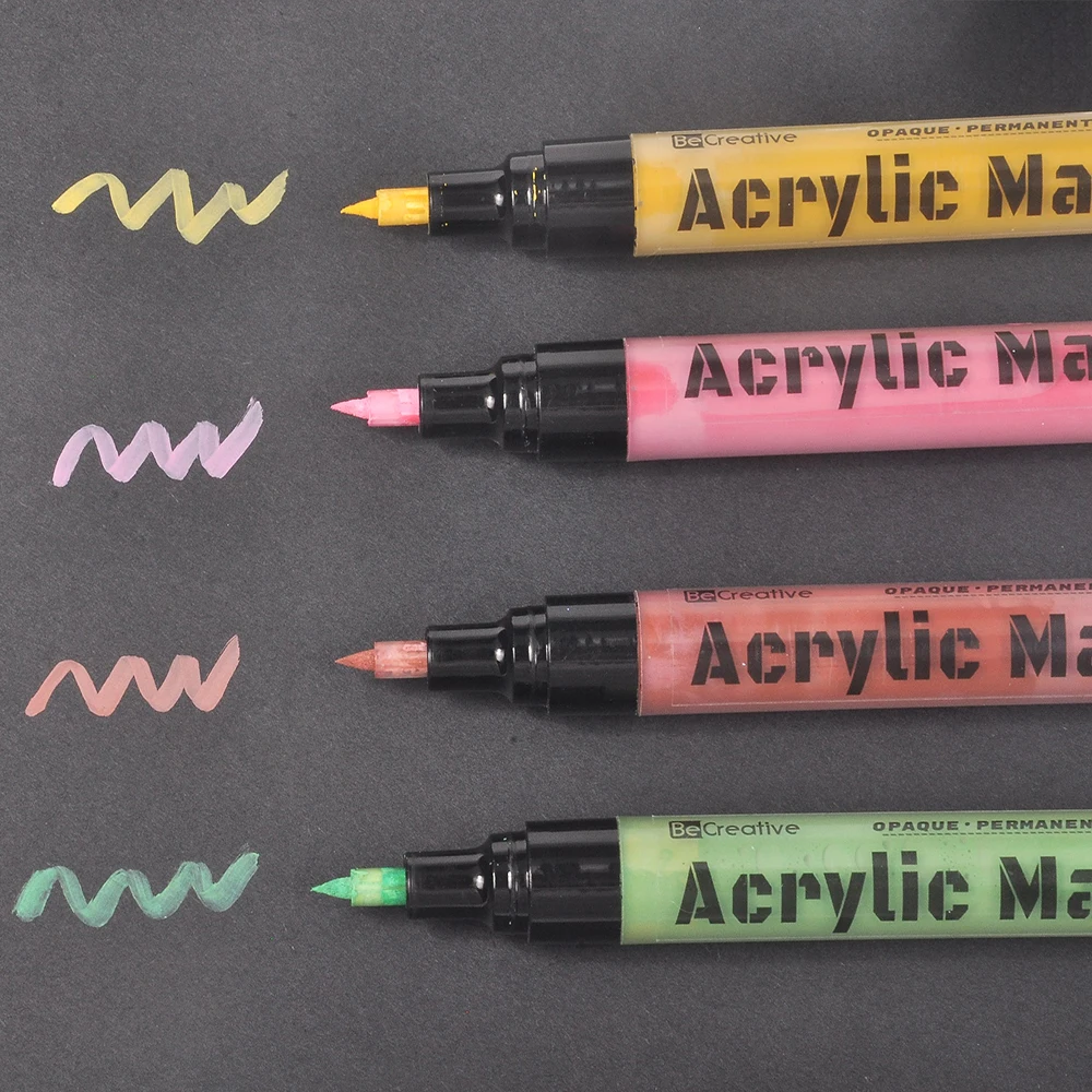 12/24/36 Colors Acrylic Paint Markers Premium Soft Brush Tip Paint Pen For Art Supplies