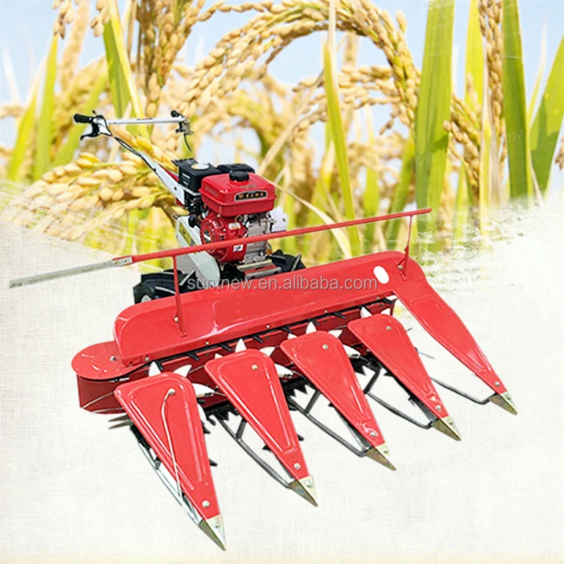 Walking Tractor Paddy Rice Machine Reaper Walking Tractor Grass Cutter Wheat Mini Harvester