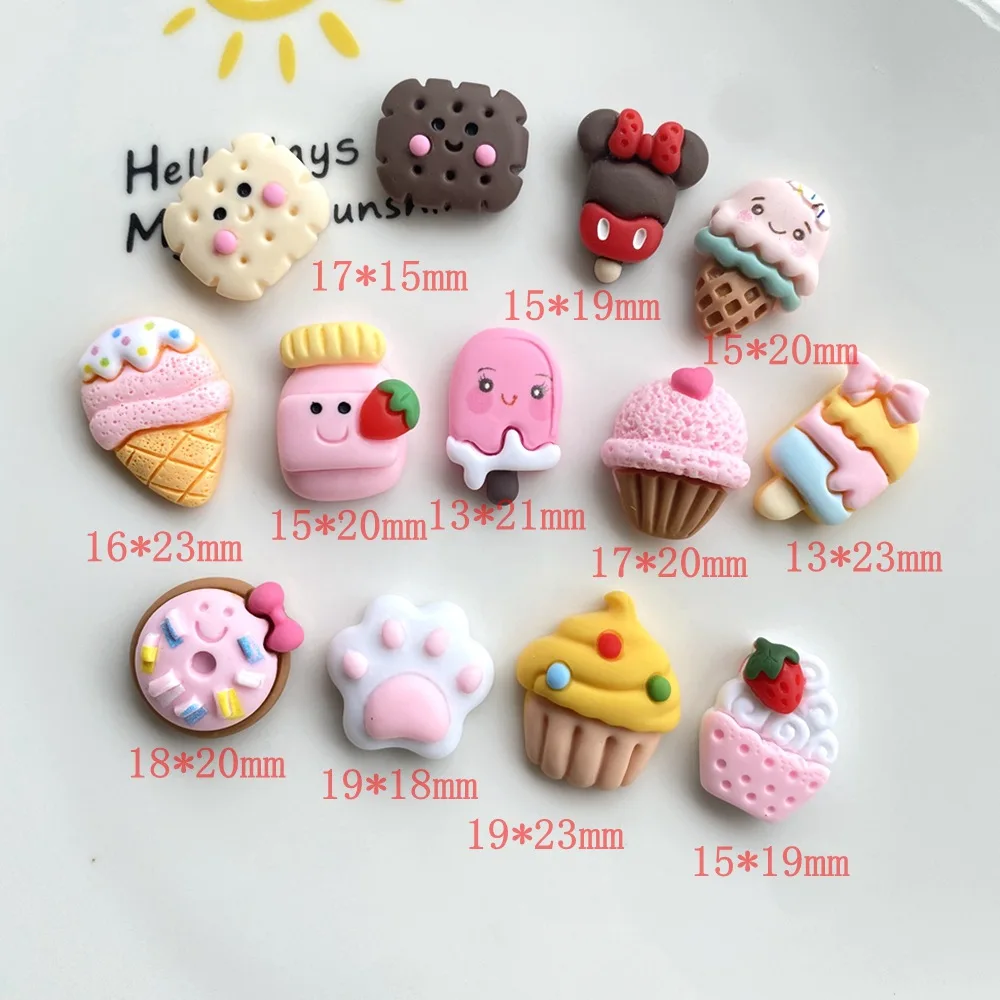 100pcs New Design Cake Resin Cabochons DIY Ice Cream Accessories For Phone Shell Slime Making Kit Factory Wholesale