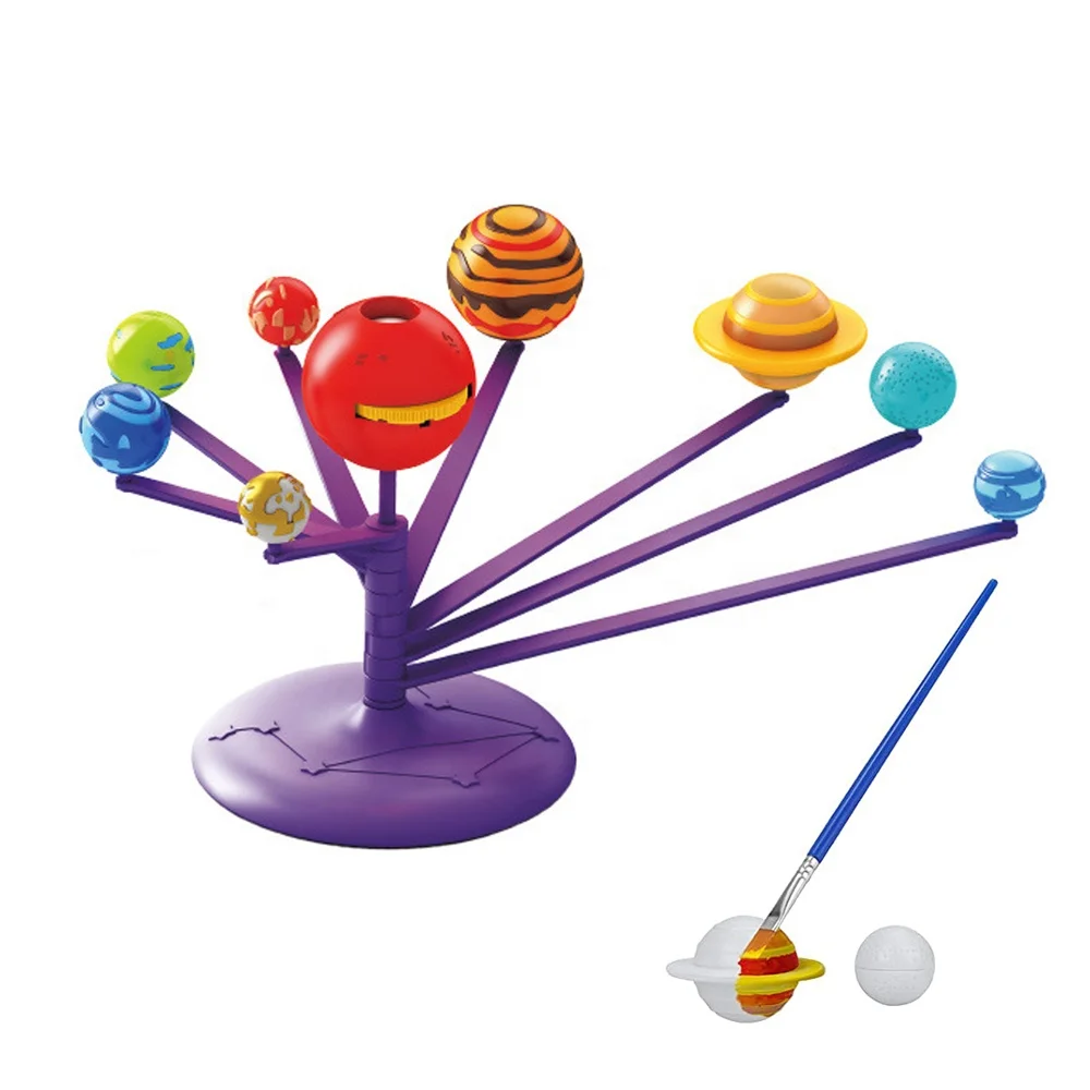 Детская игрушка для астрономических научных целей солнечная система «сделай сам» живопись вращающаяся модель планеты обучающая планетарий с проектором