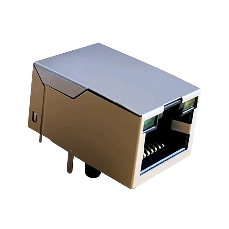 0826-1x1T-57-F интегрированным Magnetics 10/100 базы-tx Ethernet RJ45 гнездовой разъем с поддержкой PoE + +