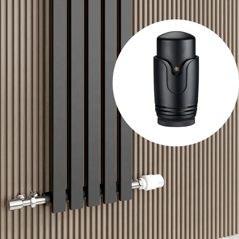 M30*1.5mm trv liquid sensor Radiator Thermostat Heating temperature control thermostatic head black for underfloor heating