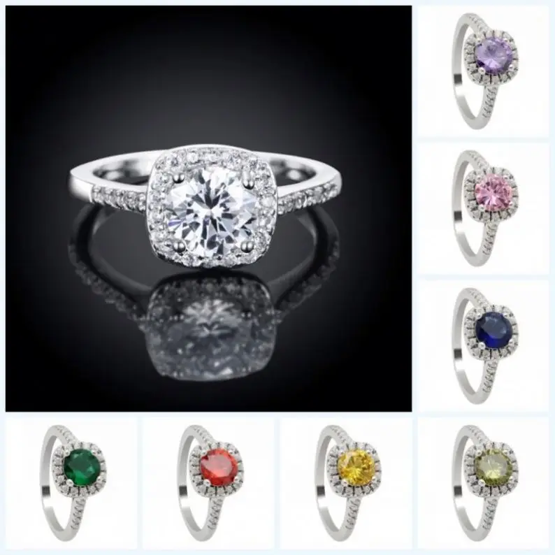 Wholesale Women 1 Carat Red Diamond Price Rings Wedding Engagement Gold Rose 5-12# Ring