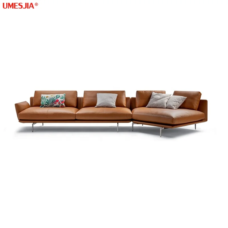 Get Back sofa Luxury Italian Genuine Leather Sofa Modern Living Room Luxury Corner Sectional Sofa set