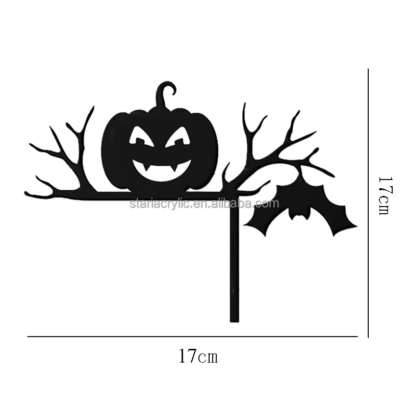 Halloween Door Corner Sign Ornament Black Acrylic Door & Window Corner Signs Switch Wall Sticker for Home Halloween Decor