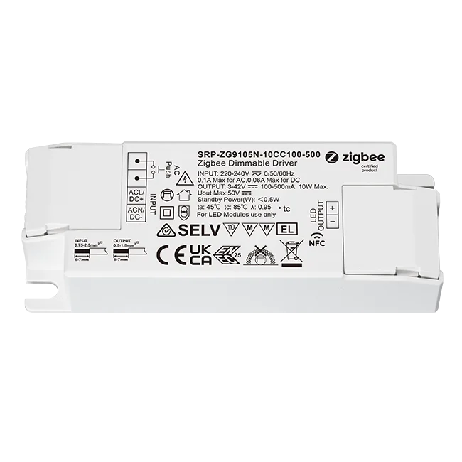 Sunrigher 10 Вт 1CH постоянный ток Zigbee NFC с поддержкой светодиода током 100-500 мА можно выбрать через программный инструмент NFC.