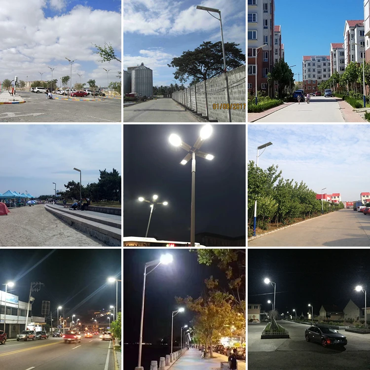 high quality Aluminum PC lens Smart RC control light sensor Solar 80 Watts road lighting LED street light for road use
