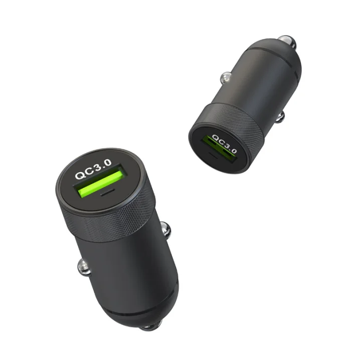 Factory wholesale Metal Alloy QC3.0 Quick 2 Port Charger PD20W USB Car Charger With Type c Port