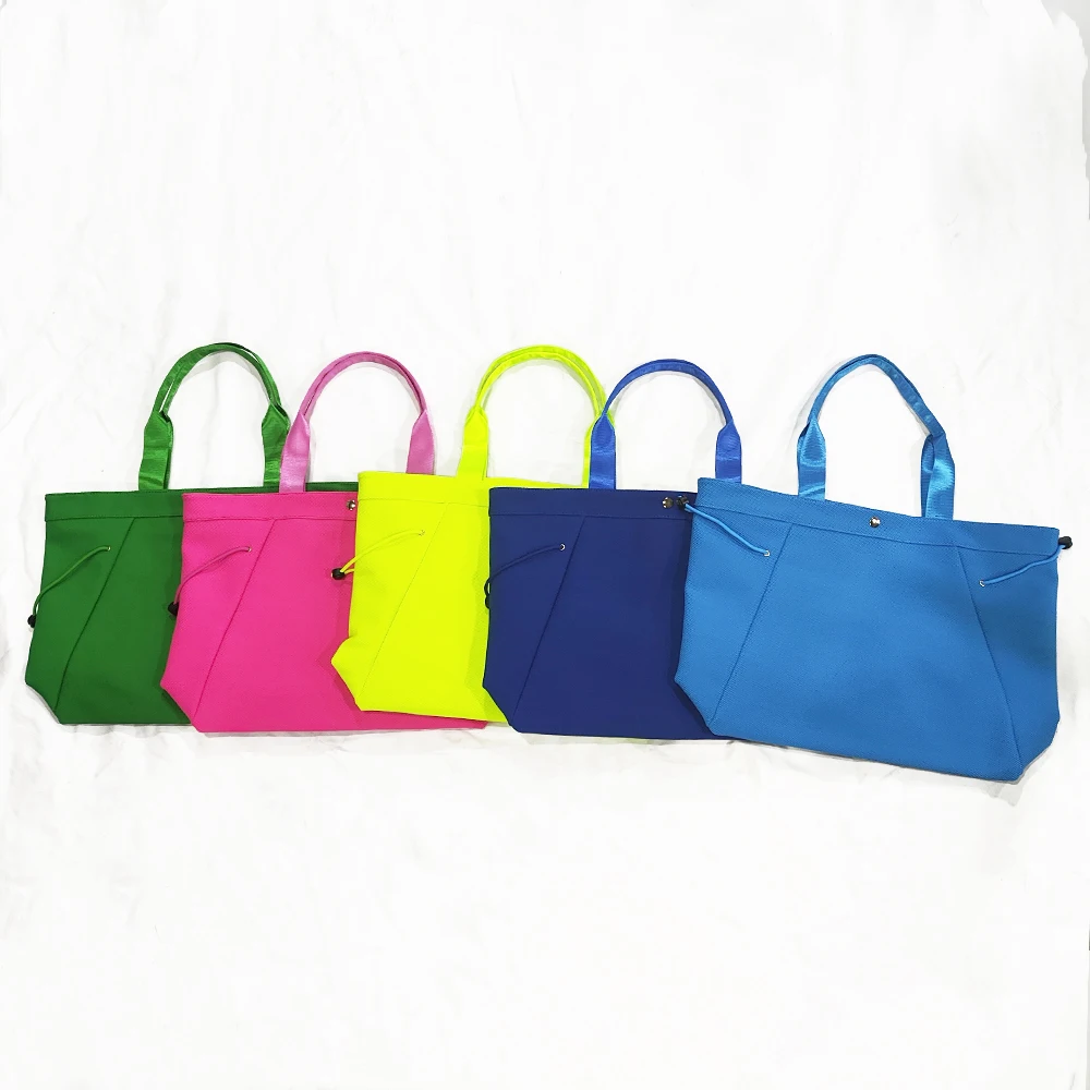 2024 trendy spring and summer mesh neoprene nylon   shopping pool beach tote bag