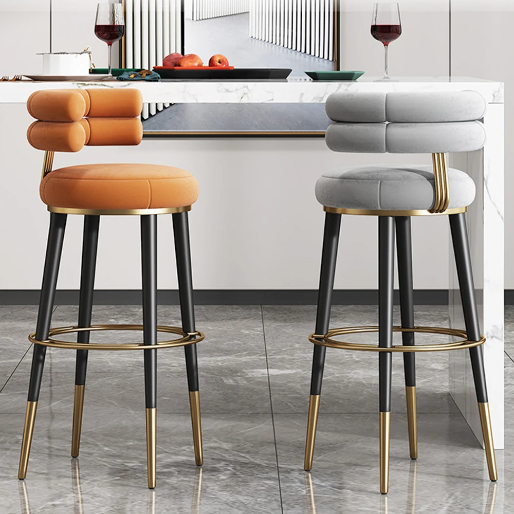 Custom Luxury Modern Counter Height Barstool Wooden hotel Kitchen Island High Chair pub Bar Stools For Restaurants