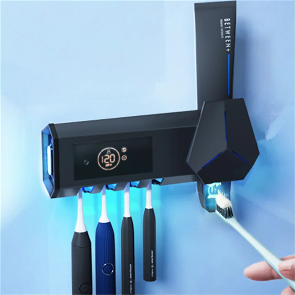 fashionable muliple electric toothbrush sterilizer smart u shaped intelligent stocked toothbrush holder cleaner wall mount
