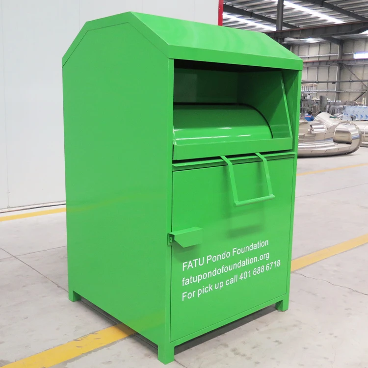 Rustproof Used Book Clothes Shoes clothing donation Drop bins for Charity Donation Center