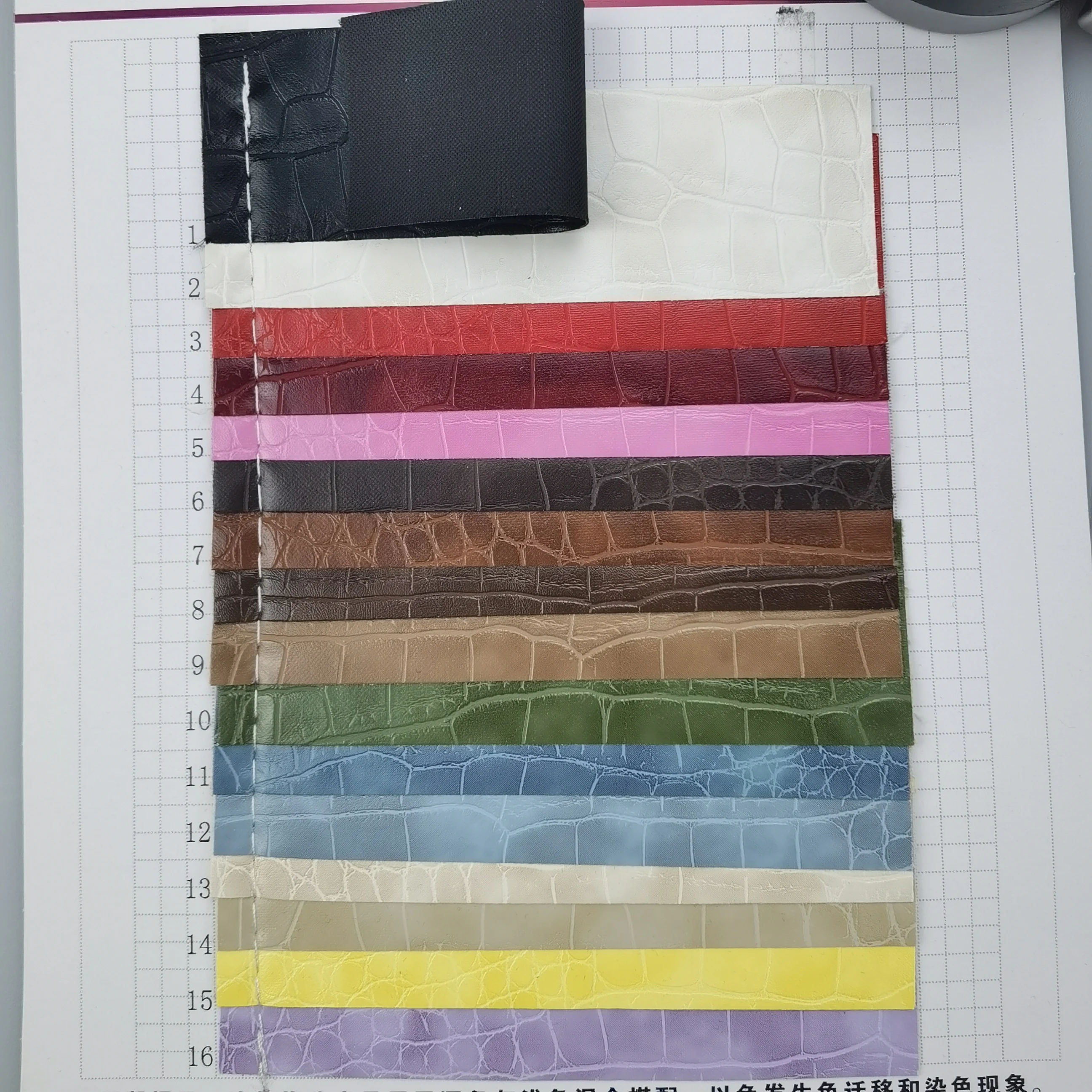 Embossed Crocodile pattern artificial  PU leather fabric factories  hand bag shoes note book