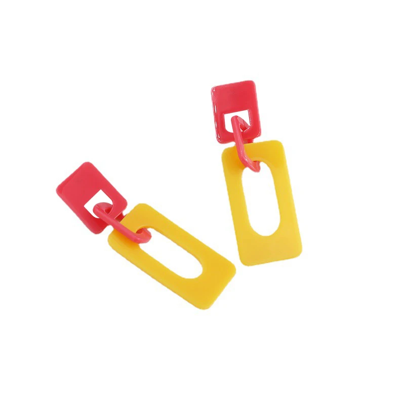 European style popular new exaggerated fashion color acrylic geometric stud earrings women earring 2023 wholesale