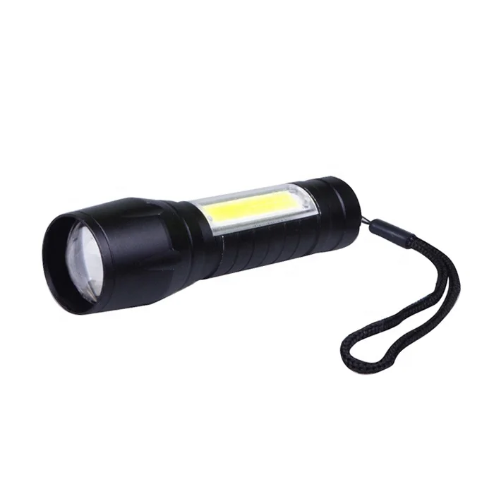
Small Mini Zoomable LED Torch Light Rechargeable Tactical COB Flashlight 