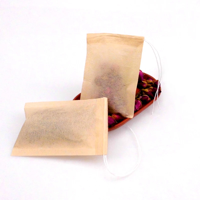 Tea Filter Bags, Disposable Paper Tea Bag with Drawstring Safe Strong Penetration Unbleached Paper for Loose Leaf Tea,Coffee