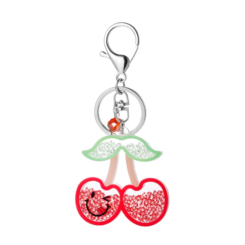 Hot sale High Quality Factory Direct Sales Transparent Cartoon Flash Powder Acrylic Resin Key Chain Car Pendant