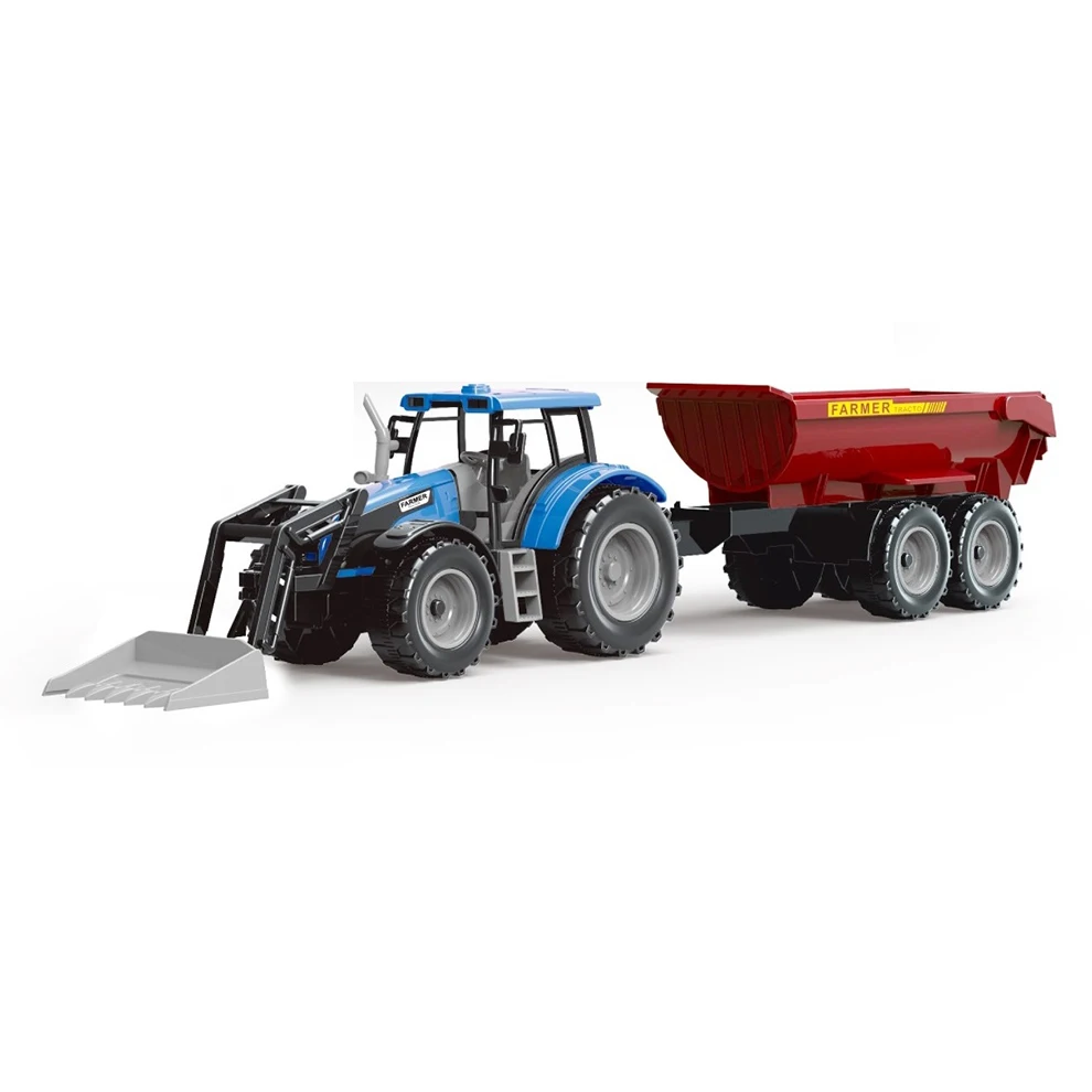 China Cheap Friction Car Toy 1/32 Scale Micro Farm Tractor With Loader