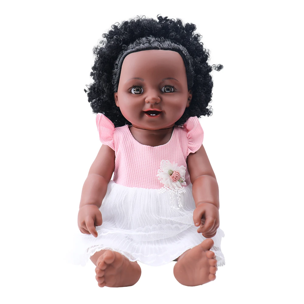TUSALMO Wholesale 48cm 19inch new pink dress sells well in Africa large sizes afro hair African doll baby dolls