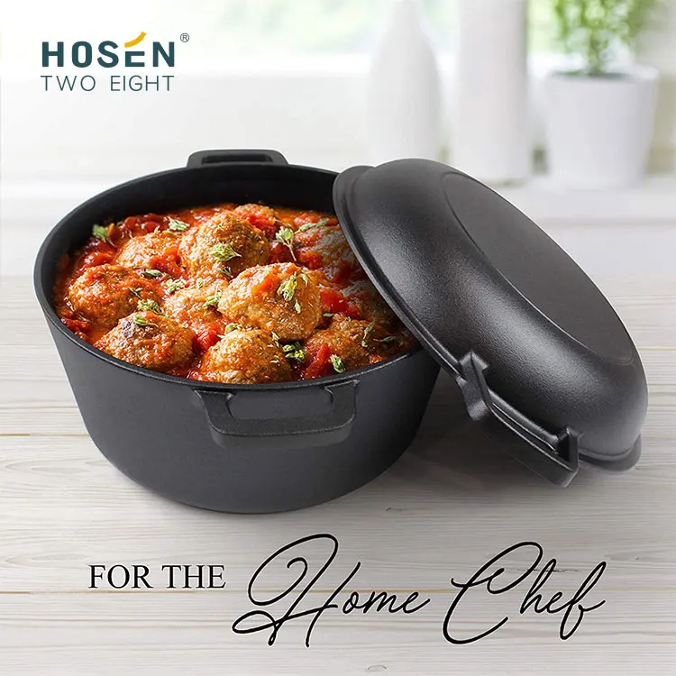 Multifunction Outdoor 2 In 1  Cast Iron Double Dutch Oven  Skillet Frying Roasting Pan Pot Cooker Set Cookware Soup & Stock Pot