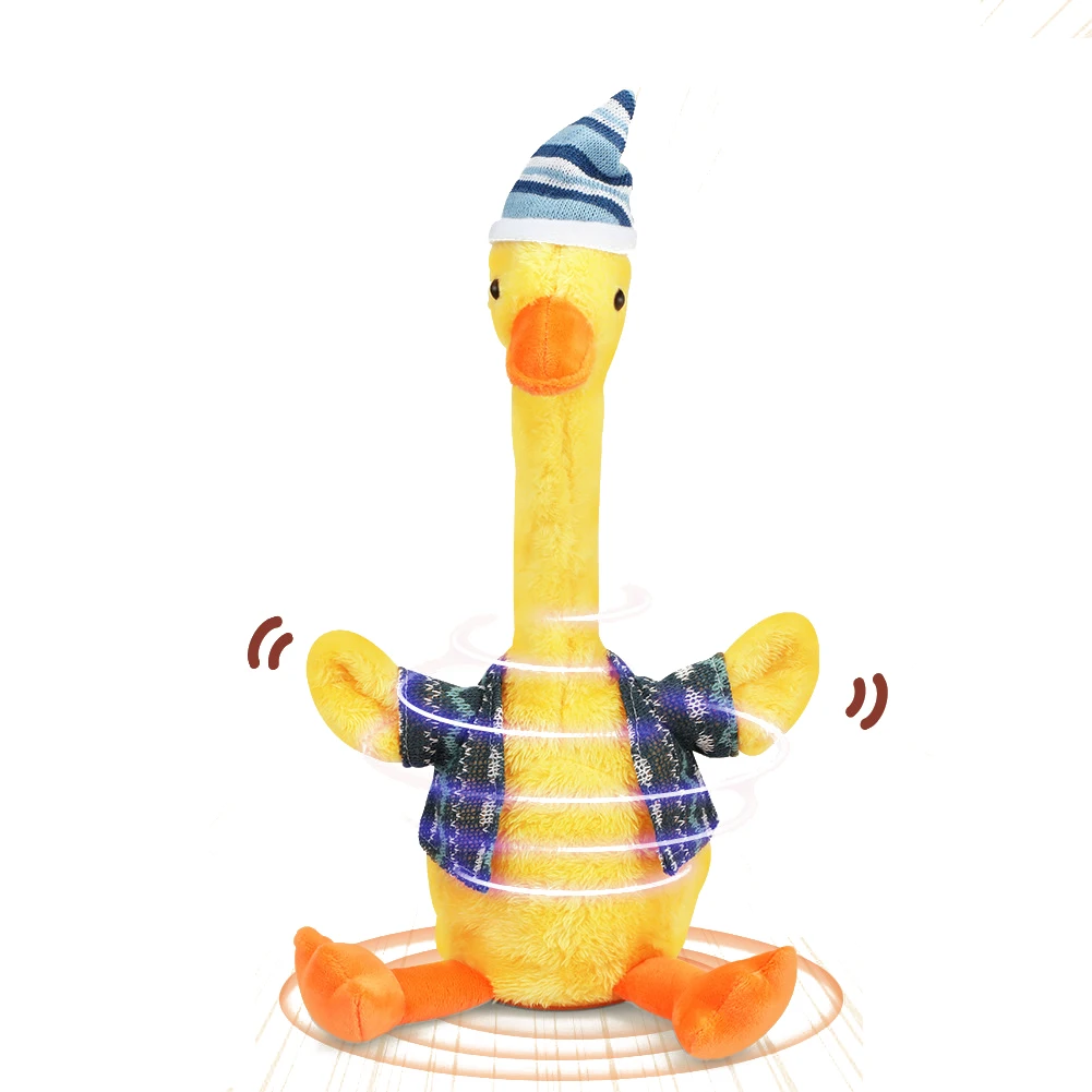 Wholesale Kawaii Yellow Plush Stuffed Duck Toy Talking Dancing Electric Toy Quacking Dancing Plush Duck Toys For Kids