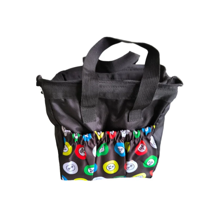 Factory wholesale stock 6 pockets bingo dauber bag bingo tote bag full open for daubers bingo bag