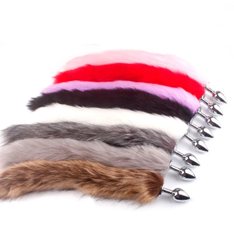 High quality Fox Tail Metal Anal Plug Long Animal Tail Expand Butt Plug For Women & Men Funny Adult Love Sex Toys