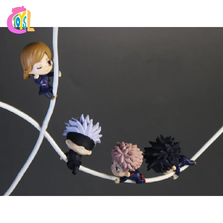 Wholesale Cheap Jujutsu Kaisun 5PCS/SET Data Wire Decoration Ornaments Toys Cute Action Japan Anime Small Figrues