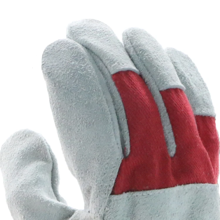 Heavy Duty Cow Split Leather Hand Protection Safety Leather Working Gloves For Work Sialkot Pakistan For Building