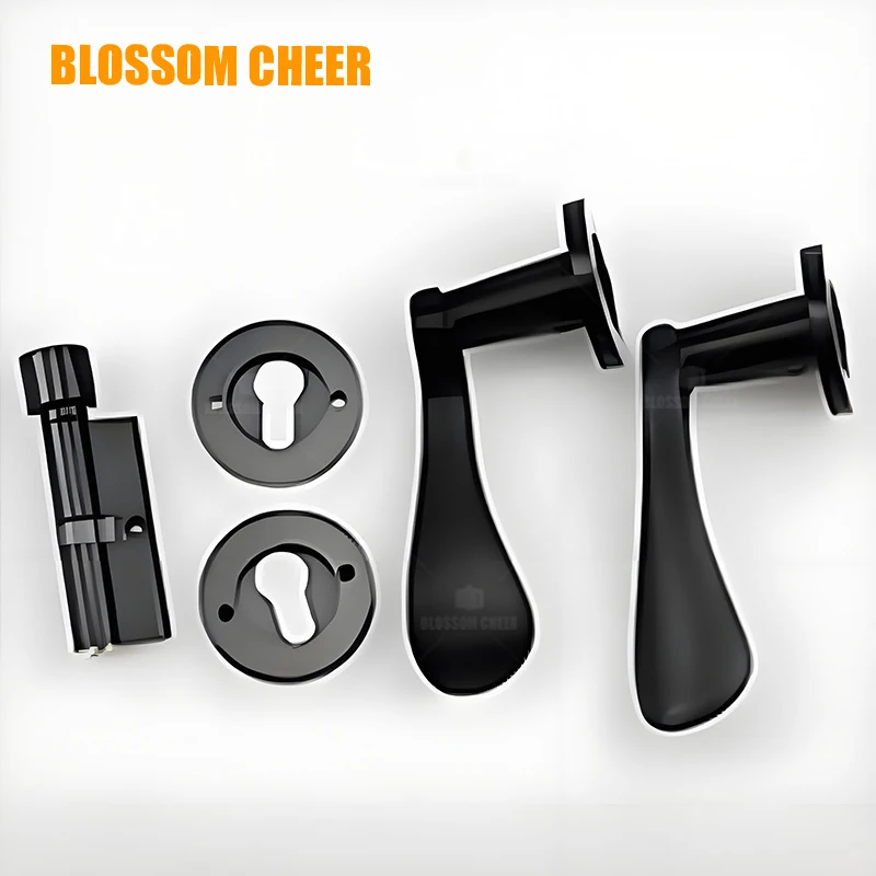 Door Lever Mortise Cylinder Handle Wooden Bedroom Room Modern Black Latch Key Design Bathroom Paint Booth And Knob Lock Set