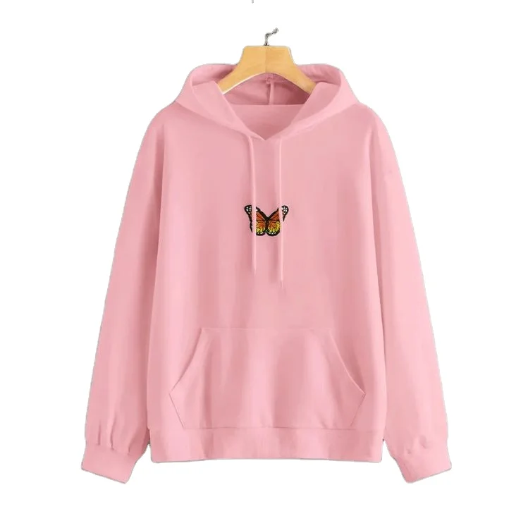 Hot Sale New Long Sleeve Oversized Ladies Hoodies Custom Logo Women Active Wear Sweatshirt Low Price Women Pullover Hoodies