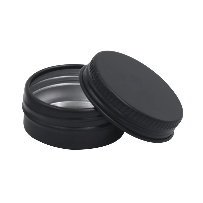 Round Mint Cosmetic Containers Solid Perfume Lip Balm Tin Box Aluminum Box Factory Wholesale Black Silver Food Metal Candy Jars