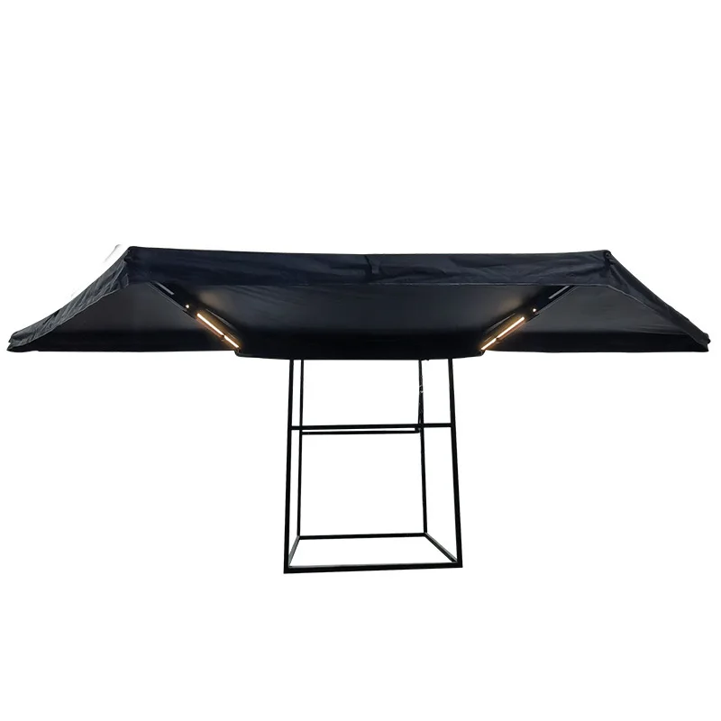 Outdoor Camping 180 Degrees Free Standing Foxwing Awning, Car Side Freestanding Awning With LED