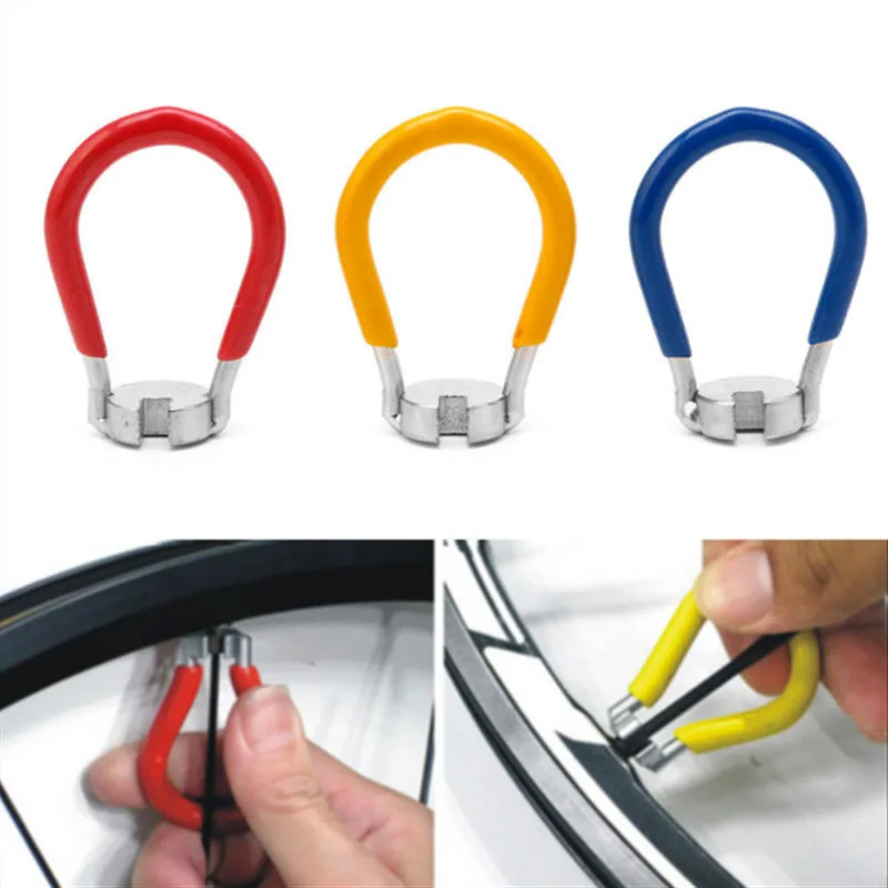 RIDERACE Portable Mini Bicycle Spoke Nipple Wrench Spoke Key Wheel Rim Adjuster Spanner Durable Bike Repair Service Tool