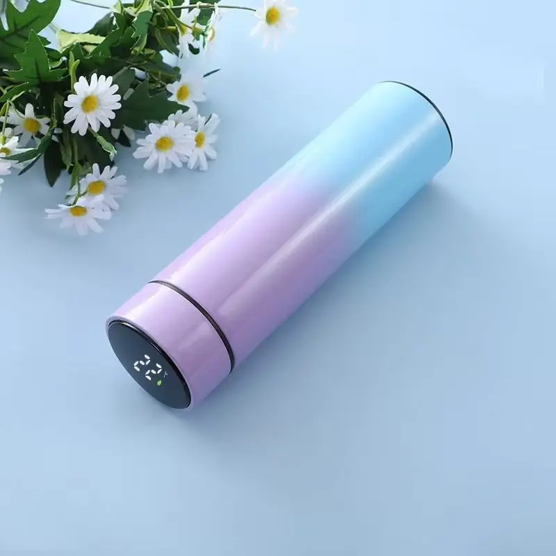 500ml Stainless Steel Thermos With Touch Sensor Led Digital Smart Leakproof Vacuum Flasks Water Bottle