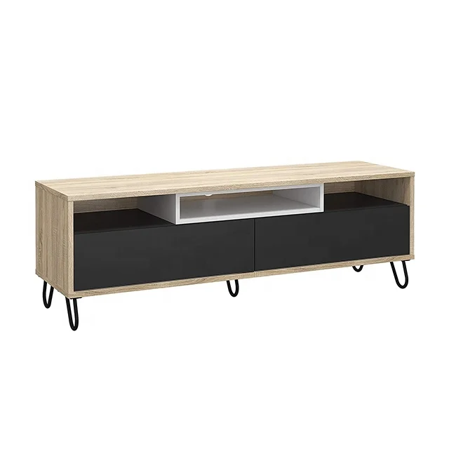 Living Room Lcd Tv Stand Wooden modern TV cabinet with metal feet