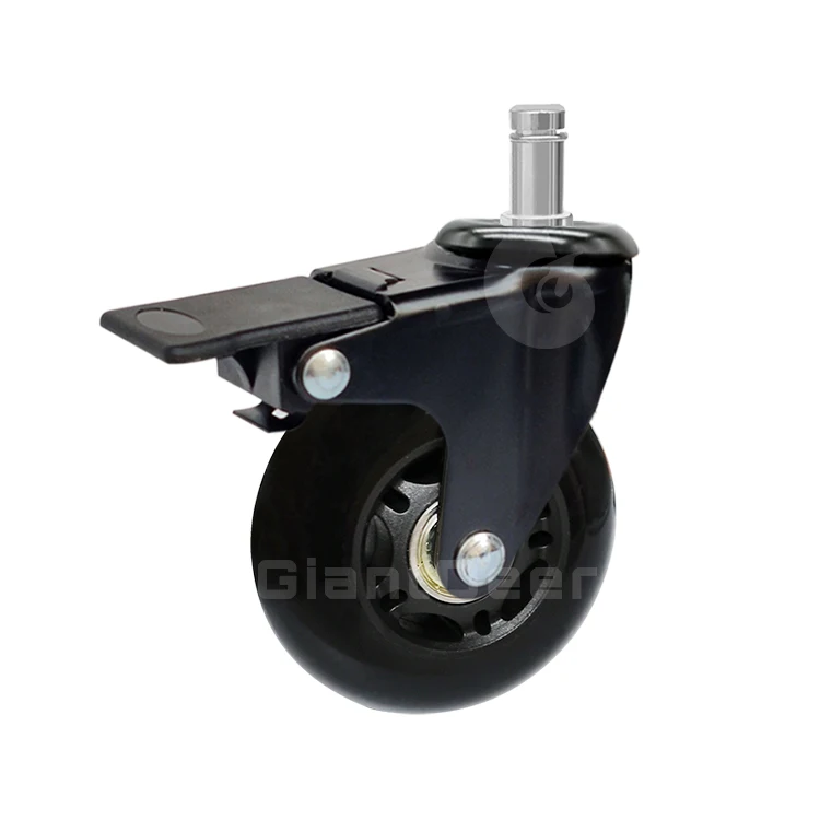 Custom Threaded Stem Size M10 mm M11 mm Clear Black PU Roller blade Office Chair Caster Wheels