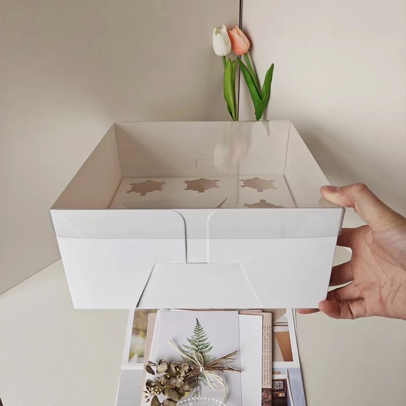 IMEE In Stock Clear Lid Cupcake Bento Box 2 5 8 Hole Tall Cake Plastic Bakery Baking Sweet Dessert Packaging Box Afternoon Tea