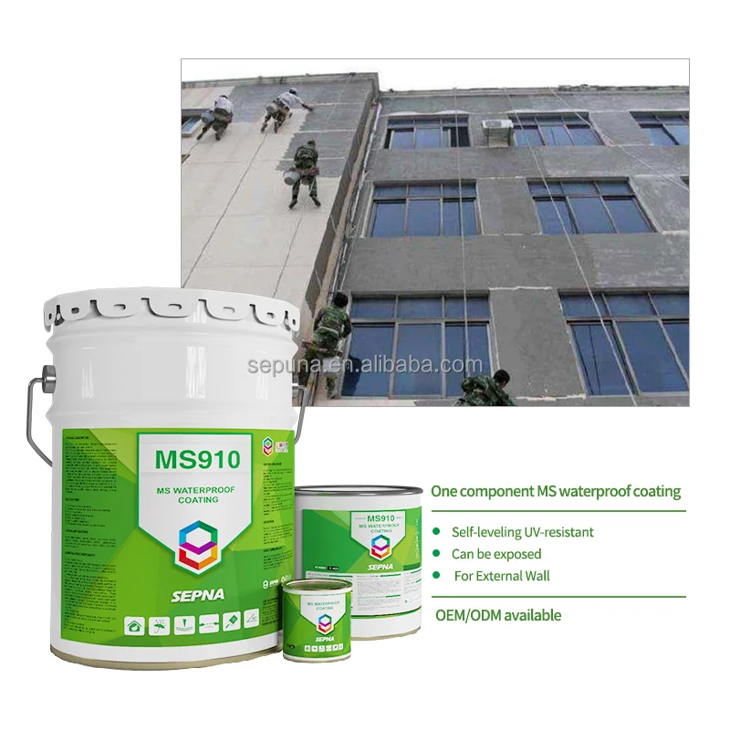 MS910 Uv resistance and high elasticity waterproof coating MS polymer modified silane waterproof coating for concrete roofs