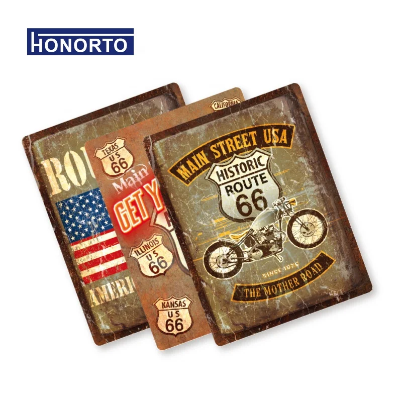 
 Route 66 популярный рельефный металлический жестяной знак Ретро  