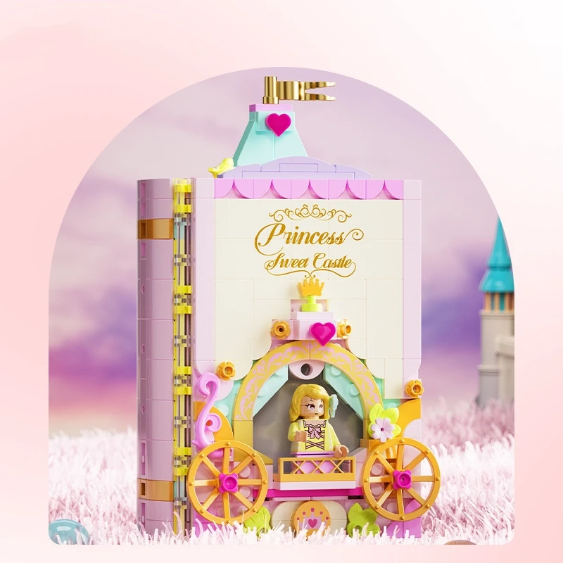 JK8250-8251 Fairy tale photo frame book magic castle creative block small particles building block toys for girls gift