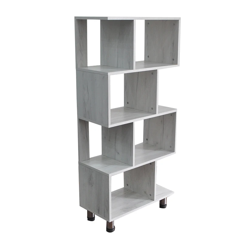 
Living study room simple white modern nordic round bookshelf design 