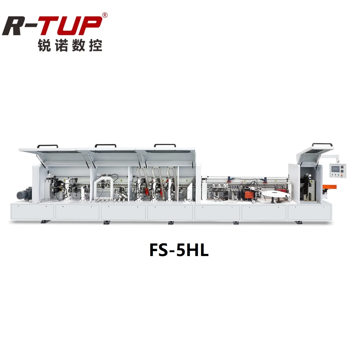 FS-5HL  Oblique and traight integrated edge banding machine MDF woodworking high speed edge banding machine