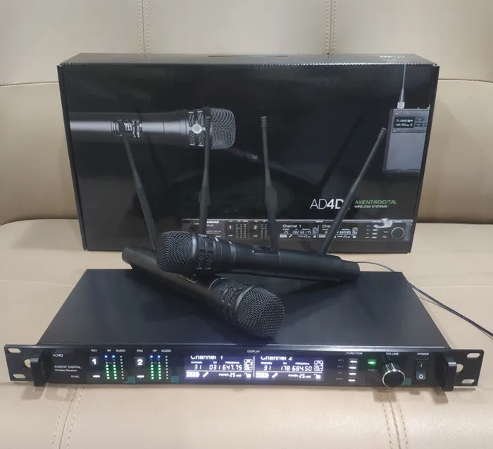 TKG AD4D KSM8  500/600/900mhz uhf wireless microphone manufacturers  Professional Dual Channel Receiver Stage Mircrofone