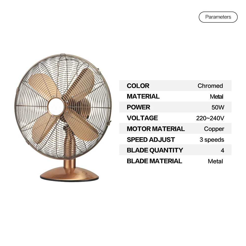 Высокое качество открытый Royal декоративные алюминиевые лезвия Электрический металлический Настольный вентилятор
