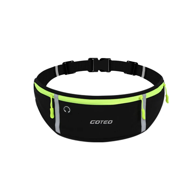 
custom logo Waterproof running custom waist bag reflective running belt with bottle holder gym sports running men fanny pack 